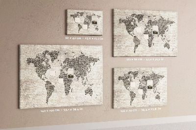 Nástenka Mapa sveta s textúrou novín.