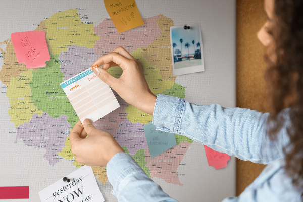 Korková nástenka na stenu Mapa Poľska s administratívnym členením.