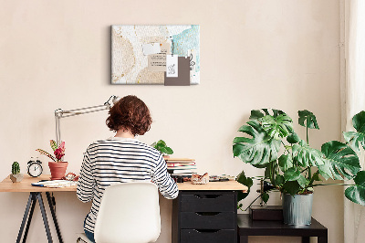 Korková nástenka na stenu Abstraktná krajina v pastelových odtieňoch