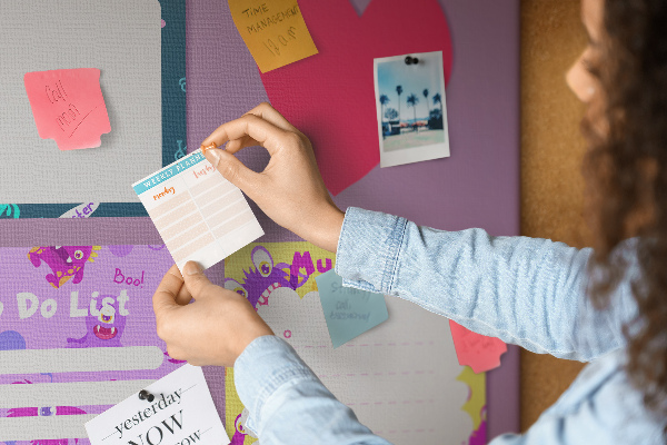 Nástenka Farebné zápisníky s motívom srdca