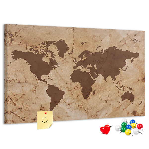 Nástenka Mapa starovekého sveta na hnedom pozadí