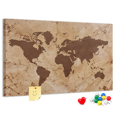 Nástenka Mapa starovekého sveta na hnedom pozadí