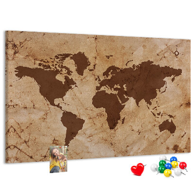 Nástenka Mapa starovekého sveta na hnedom pozadí
