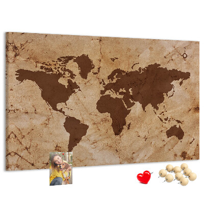 Nástenka Mapa starovekého sveta na hnedom pozadí