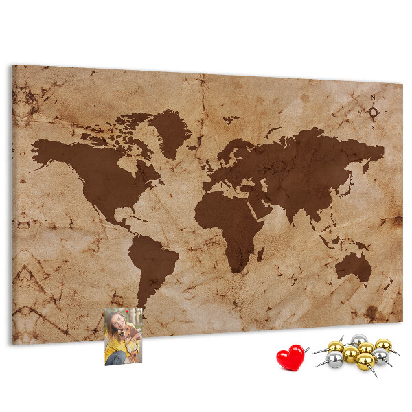 Nástenka Mapa starovekého sveta na hnedom pozadí