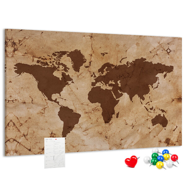 Nástenka Mapa starovekého sveta na hnedom pozadí