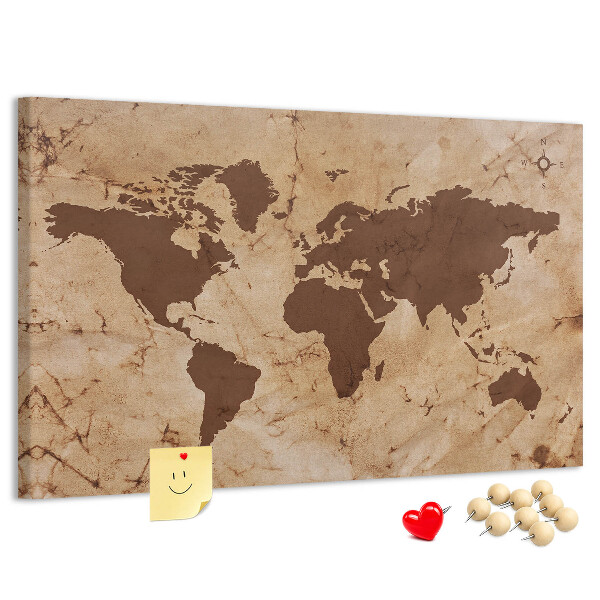 Nástenka Mapa starovekého sveta na hnedom pozadí