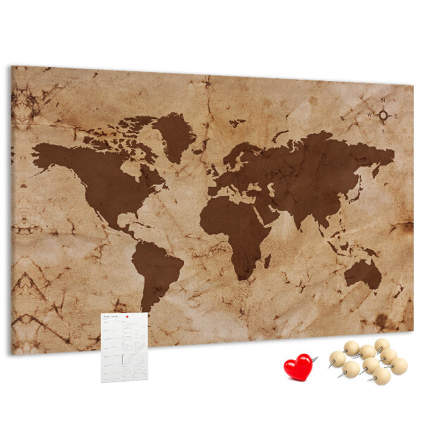 Nástenka Mapa starovekého sveta na hnedom pozadí