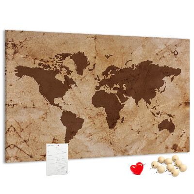 Nástenka Mapa starovekého sveta na hnedom pozadí