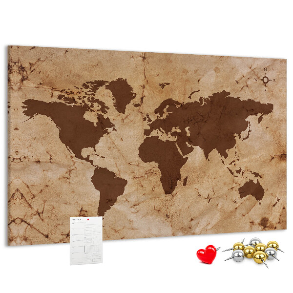 Nástenka Mapa starovekého sveta na hnedom pozadí