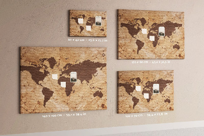 Nástenka Mapa starovekého sveta na hnedom pozadí