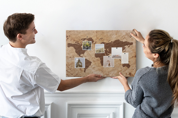 Nástenka Mapa starovekého sveta na hnedom pozadí