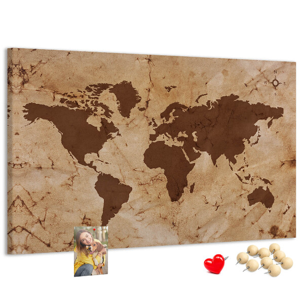 Nástenka Mapa starovekého sveta na hnedom pozadí