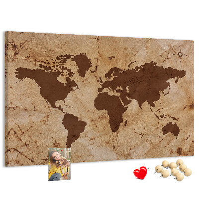 Nástenka Mapa starovekého sveta na hnedom pozadí