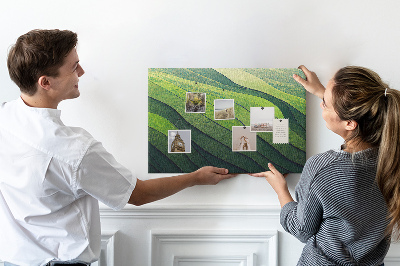 Korková tabuľa Zelené vlny vylepšené textúrou zeme