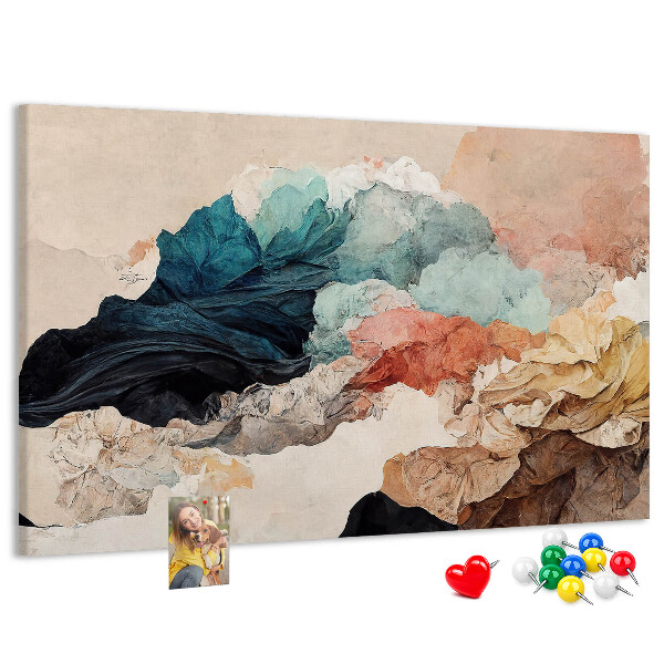 Nástenka Abstraktné špliechajúce farebné, vlnité tvary