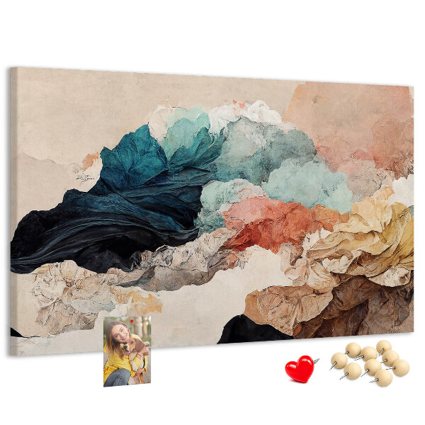 Nástenka Abstraktné špliechajúce farebné, vlnité tvary