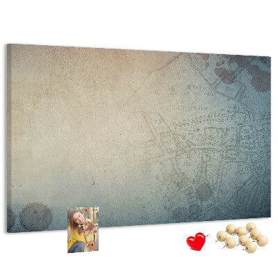 Korková nástenka na stenu Starodávna mapa s jemnými škvrnami