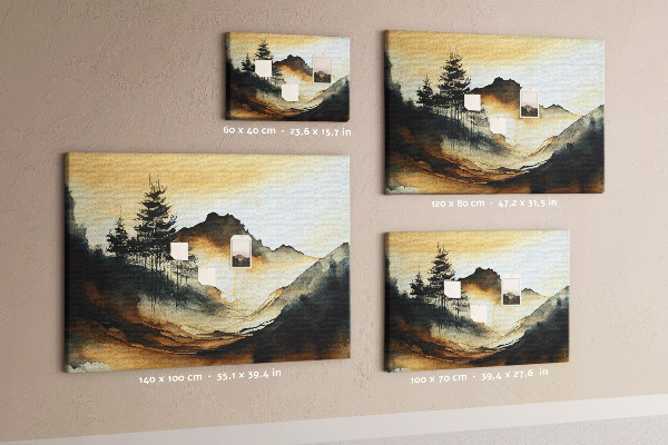 Korková tabuľa Malebná horská krajina so stromami