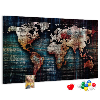 Nástenka Štylizovaná mapa sveta v zemitých farbách.
