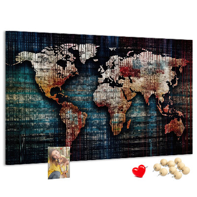 Nástenka Štylizovaná mapa sveta v zemitých farbách.