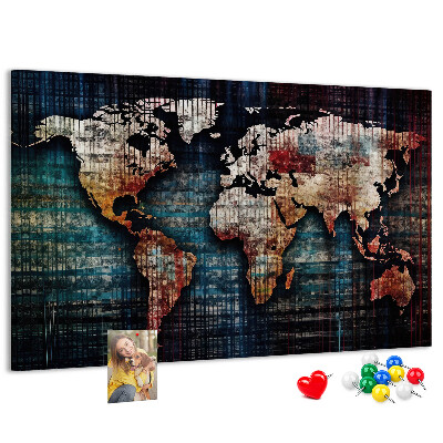 Nástenka Štylizovaná mapa sveta v zemitých farbách.