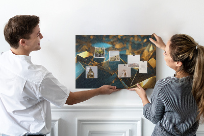 Nástenka Zlaté a modré geometrické tvary