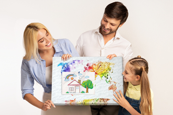 Korková tabuľa Farebná akvarelová mapa sveta
