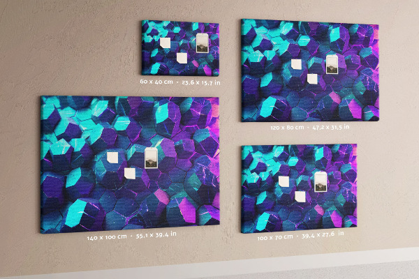 Korková tabuľa Geometrické štruktúry v odtieňoch fialovej.