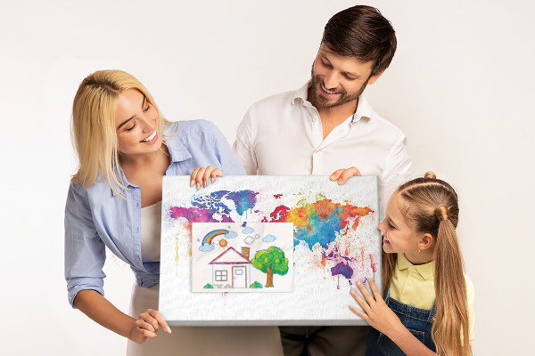 Korková tabuľa Farebná akvarelová mapa sveta