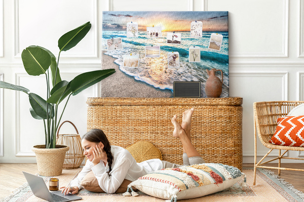 Nástenka Západ slnka nad pokojným morom