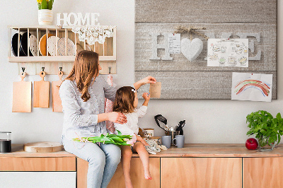 Korková nástenka na stenu Štýlový nápis HOME so srdcom
