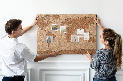 Nástenka Mapa sveta z prírodného korku