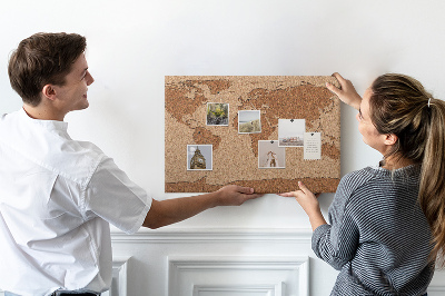 Nástenka Mapa sveta z prírodného korku