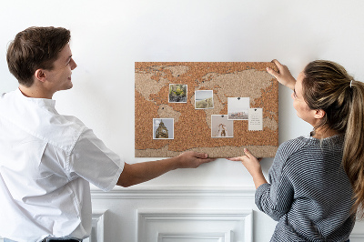 Korková tabuľa Mapa sveta na korkovej tabuli