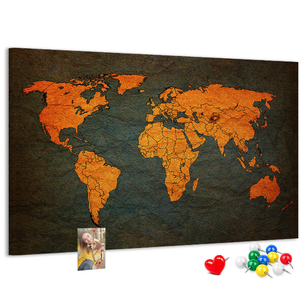 Nástenka Mapa starovekého sveta v odtieňoch hnedej
