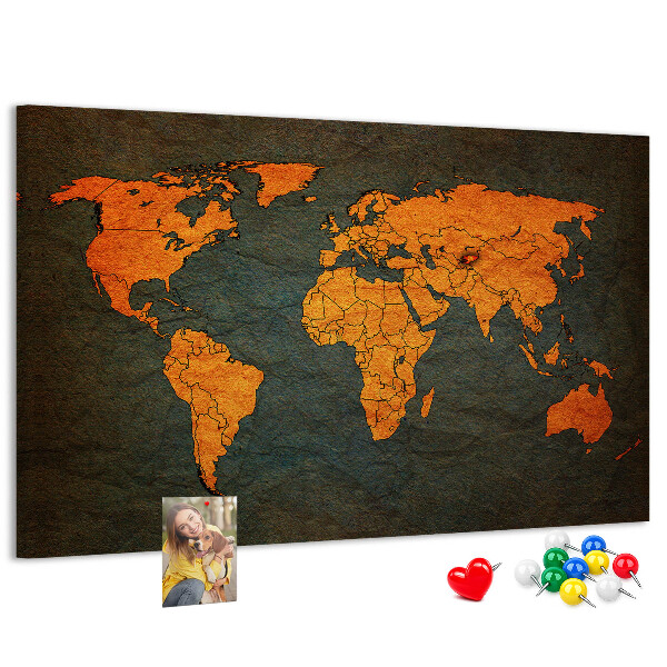 Nástenka Mapa starovekého sveta v odtieňoch hnedej