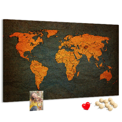 Nástenka Mapa starovekého sveta v odtieňoch hnedej