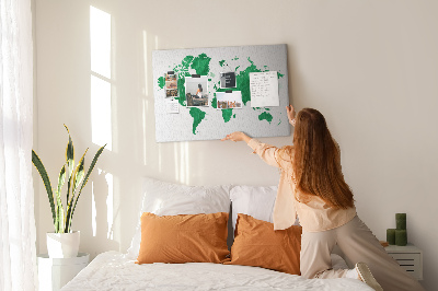 Nástenka Zelená akvarelová mapa sveta
