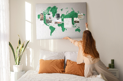 Nástenka Zelená akvarelová mapa sveta