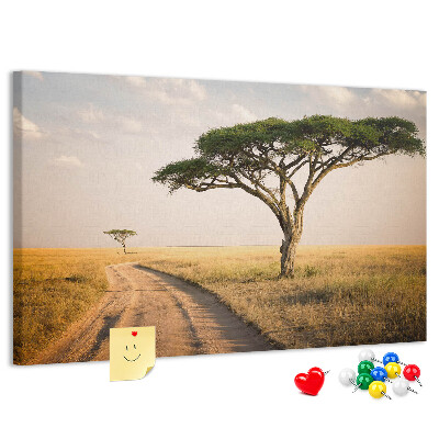 Nástenka Cesta cez africkú krajinu so stromom