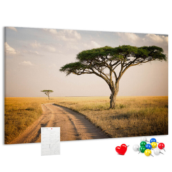 Nástenka Cesta cez africkú krajinu so stromom
