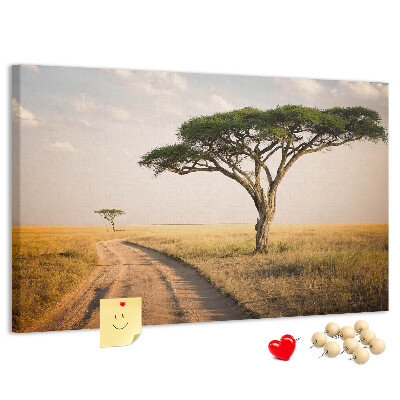 Nástenka Cesta cez africkú krajinu so stromom