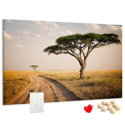 Nástenka Cesta cez africkú krajinu so stromom