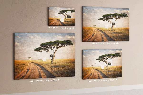 Nástenka Cesta cez africkú krajinu so stromom