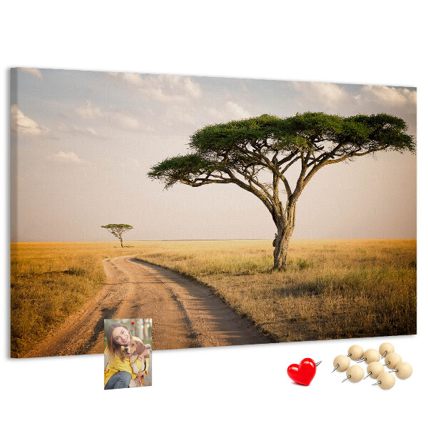 Nástenka Cesta cez africkú krajinu so stromom