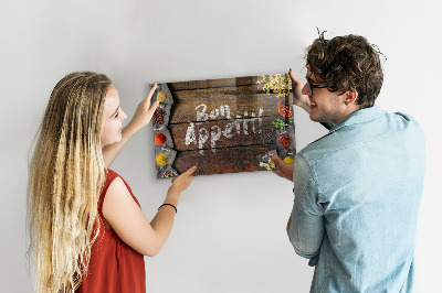 Magnetická tabuľa nápis Bon appetit