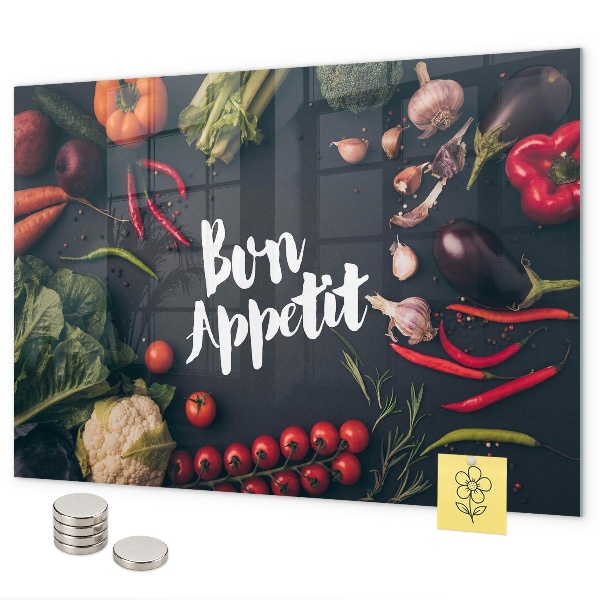 Magnetická tabuľa na stenu nápis Bon appetit