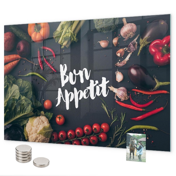Magnetická tabuľa na stenu nápis Bon appetit