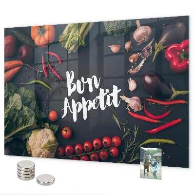 Magnetická tabuľa na stenu nápis Bon appetit